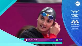 Five-time Olympic medallist Kylie Masse defends 50m backstroke crown | Commonwealth Games 2026