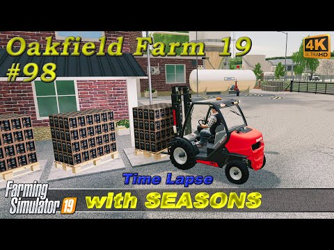 Collecting silage bales, transporting grain & milk to factories | Oakfield Farm #98 | FS19 TimeLapse