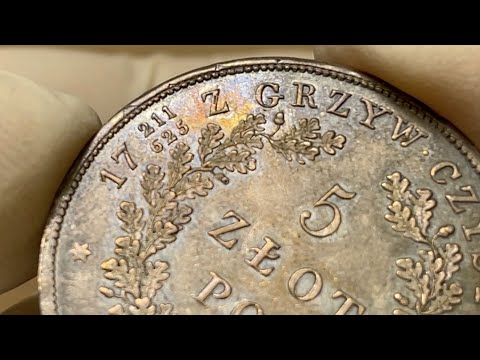 5 złotych 1831 Powstanie Listopadowe - BEZ KRESKI UŁAMKOWEJ - rzadka odmiana  w pięknym stanie