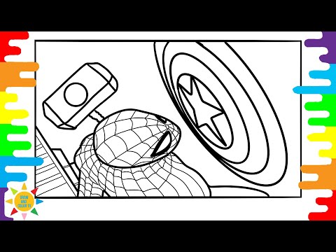 Spider-Man Coloring Pages | Spider-Man Hit By Capitan America Shield Coloring Pages |Coloring Pages