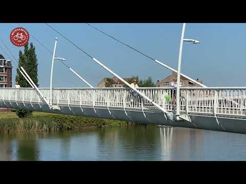 A huge cycling bridge connecting two tiny Dutch towns