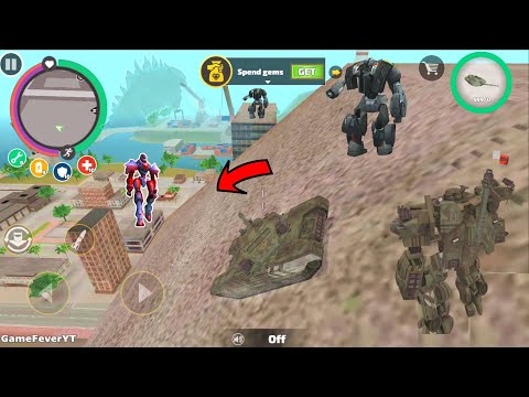 Rope Hero: Vice Town (Transformer Tank Slip Down on 100 Garland Building)Tanks - Android Gameplay HD