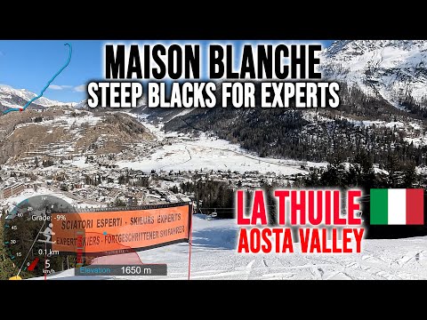 [4K] Skiing La Thuile, Maison Blanche - Steep Blacks For Experts, Aosta Valley Italy, GoPro HERO13