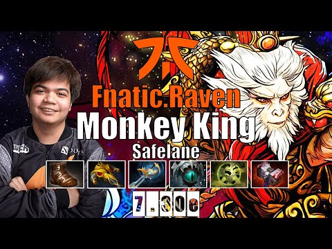 Monkey King Safelane | Fnatic.Raven | RAVEN MONKEY KING CARRY 14 KILLS | 7.30e Gameplay Highlights
