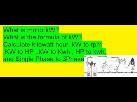 Calculate motor kW , KW to HP, formula of kW ,kW to...