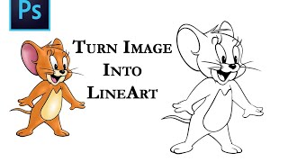 Turn Image into Line Art/ Outline Adobe Photoshop  #Portrait