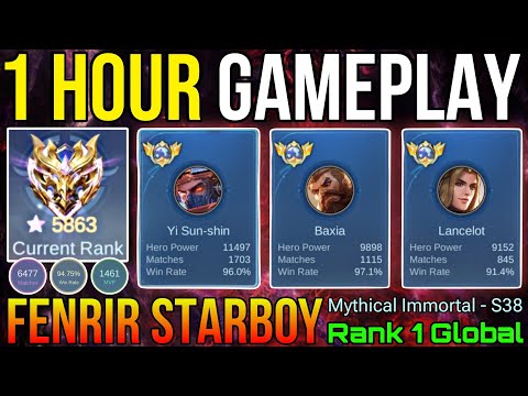 1 Hour Gameplay of No.1 Player S38 - Top 1 Global Mythical Immortal S38 by FENRIR STARBOY - MLBB