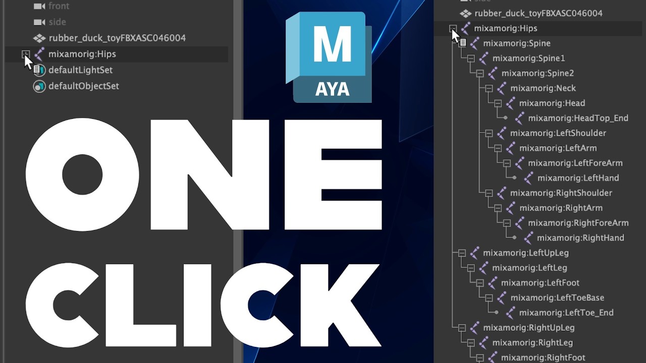 Autodesk Maya Outliner Shortcut: Expand All Levels Instantly