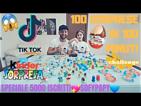CHALLENGE "MONTIAMO 100 SORPRESE DELLE UOVA KINDER IN 100 MINUTI"! SPECIALE 5000 ISCRITTI! SURPRISE!