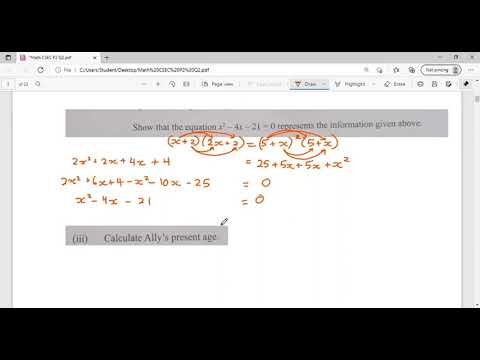 CSEC Math Paper 2 Algebra questions