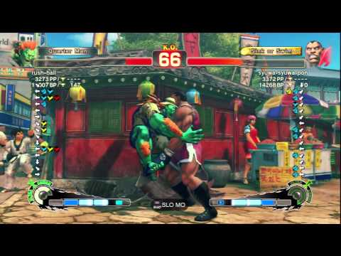 rush-ball [Blanka] Vs syuwa-syuwa-pon [Balrog] SSF4 AE Japanese Online Ranked Matches - PSN