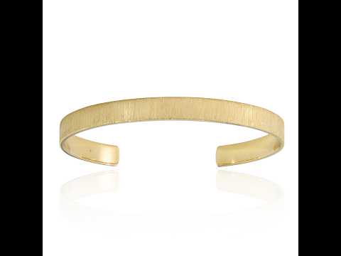 Brățară bangle din aur galben 14K cu finisaj texturat