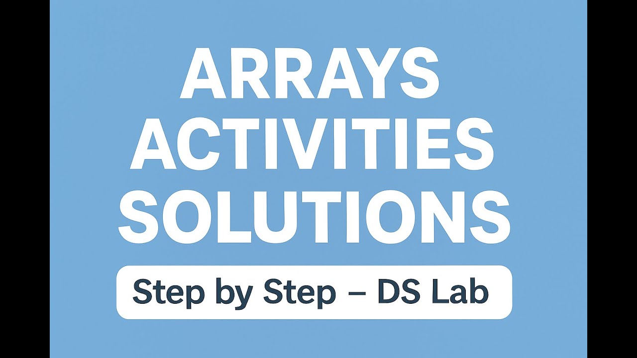 DS Lab: Arrays Solutions (Largest, Smallest, Rotate Array)