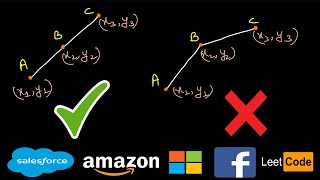 YouTube video 'Check If It Is a Straight Line | Leetcode #1232 | Find if all coordinate points form a straight line'