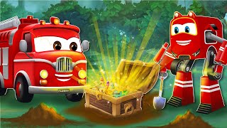 Supercar Rikki and Flurry The Fire Truck On a Treasure Hunt🌟🚗