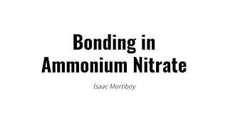 Bonding in Ammonium Nitrate