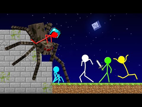 Stickman VS Minecraft: Mutant Spider Apocalypse Boss Challenge - AVM Shorts Animation