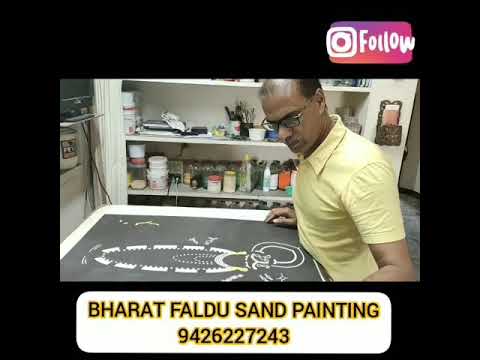 Bharat Faldu Sand-Painting Demo Of Shreenathji Painting Part-1