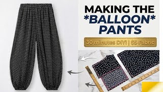 How to Sew Trendy Balloon Pants | Easy Bubble Pants DIY Tutorial for Beginners