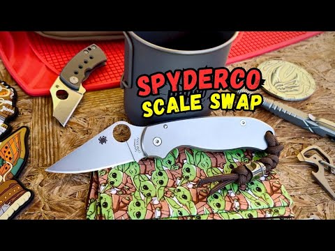 Renowacja i naprawa noża Spyderco Para 3! Wymiana łuski Flytanium Titanium, dokładne czyszczenie ...