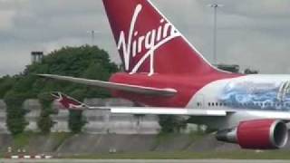 preview picture of video 'Virgin 747 'Harry Potter' at Manchester Airport'