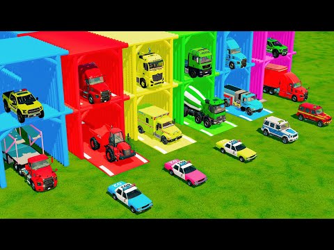 ALL POLICE CARS & SERVICE VEHICLES, FIRE ENGINE, TIPPING TRUCK TRANSPORT TO GARAGE - FS22
