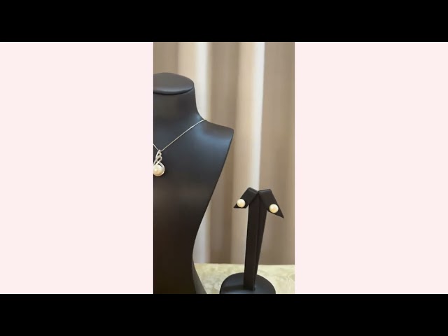 طقم فضة ولولو زراعي وزركون رائع