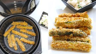 How to Air Fry Crispy Zucchini Fries Video Recipe Holiday Sides| Bhavna