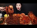 SUB 꾸덕촉촉 진진짜라에 불닭팽이버섯 불닭가리비 먹방 파김치까지 꿀조합