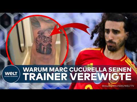 Video Thumbnail: SPANIEN FEIERT DEN WM-TITEL: Marc Cucurella verewigt Nationaltrainer Luis de la Fuente auf der Haut