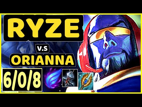 PRETTY (RYZE) vs ORIANNA - 6/0/8 KDA MID GAMEPLAY - EUW Ranked GRANDMASTER