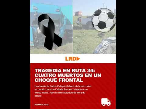 Tragedia en ruta 34: cuatro muertos en un choque frontal