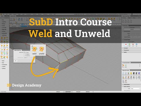 Autodesk Alias Tutorials, SubD Intro 17 - Weld and Unweld