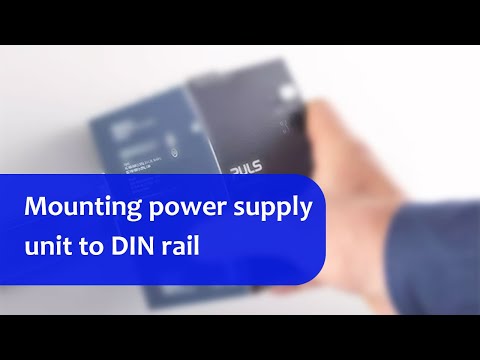 Part of a video titled Mounting the Power Supply Unit to a DIN rail - YouTube