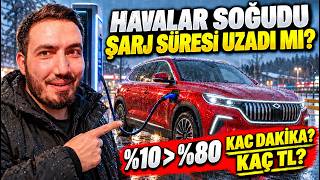 TOGG T10X Soğuk ve Yağmurlu Havada Şarj Kaç Dakika Sürdü ve Kaç TL Tuttu? (%10'D