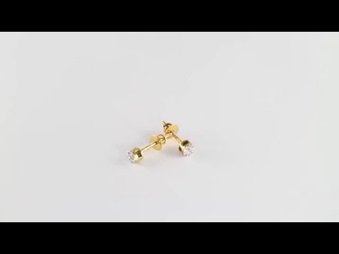 VP Jewels: Solid Gold and 0.04CT Genuine Diamond Solitaire Screw Back Earrings