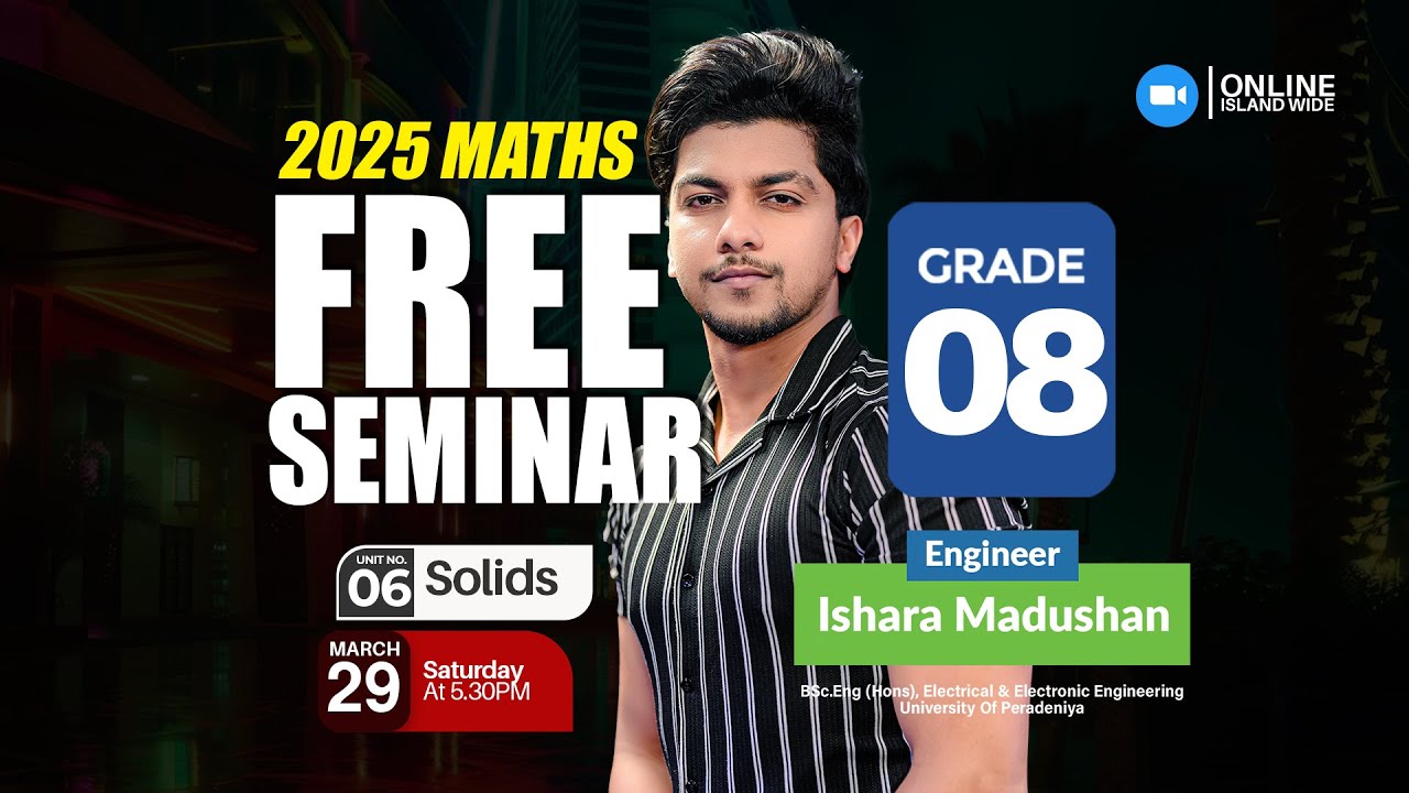 Grade 08 | English Medium | Free Seminar | by Engineer Ishara Madushan