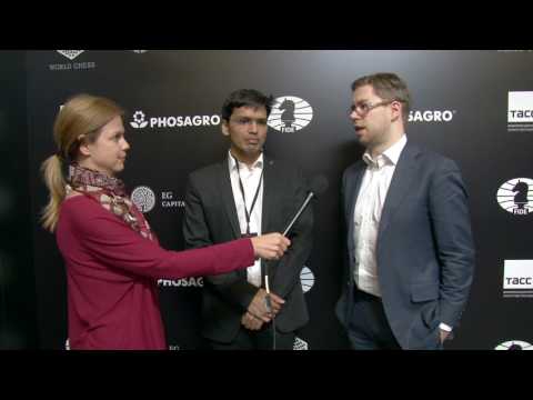 Day 1 Interview with GM Jon Ludvig Hammer and GM Harikrishna Pentala