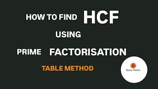 HOW TO FIND HCF USING PRIME FACTORISATION | TABLE METHOD