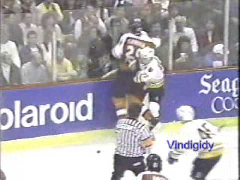 Carkner checks Bourque 11/24/88