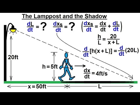 Calculus 1 - Derivatives and Related Rates (10 of 24) The Lamppost and the Shadow