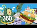 Spongebob Squarepants! - 360°  - Plankton's Roller Coaster - Glove World! (3D VR Game Experience!)