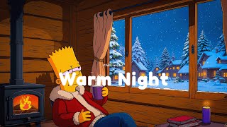 Cozy Fireplace 🌙 Calm LoFi Hip Hop 🌨️ Relaxing Winter Playlist for Early Start & Busy Day Ahead
