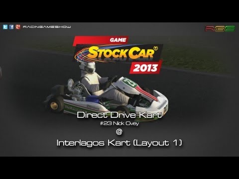 Game Stock Car 2013 - Direct Drive 125cc Kart @ Interlagos Kart. Driver's view and replay camera