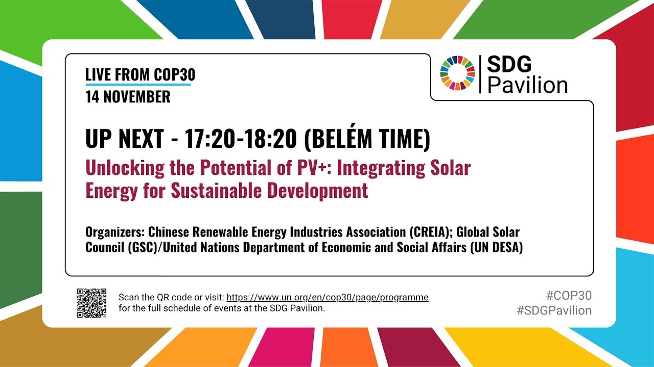 Nov 14 - Unlocking the Potential of PV+: Integrating Solar Energy for Sustainable Development