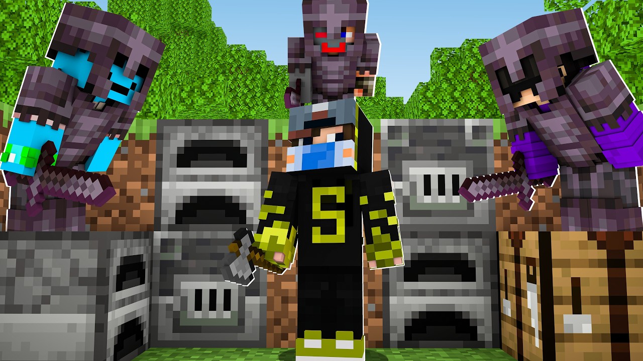 1 VS 3 Speedrunner VS Netherite Hunter 😱 | Minecraft Manhunt