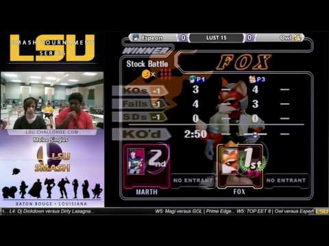 LUST 15 Melee Singles - Espeon (Marth, Fox) vs Owl (Default Fox)
