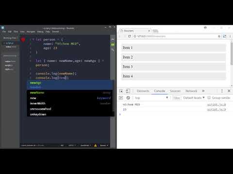 Destructuring in ES6