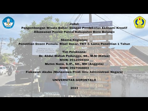 Pengembangan Wisata Bahari Dengan Pendekatan Ekonomi Kreatif Di Kawasan Pesisir Pantai Kab. Bone Bolango