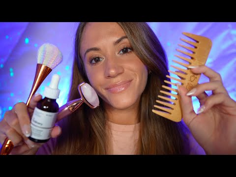 ASMR Pampering You To Sleep💕 (skincare, hair brushing, affirmations)